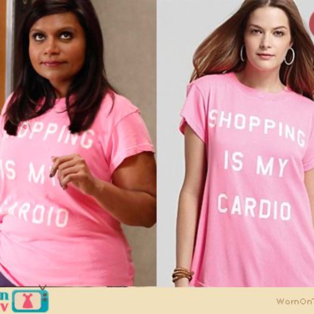 Y2K Barbiecore Wildfox Shopping is my Cardio Shirt — as seen on Mindy Kaling